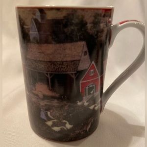 Amish Print Giftware Mug Cup with Beautiful Farm Country Scene EUC !!